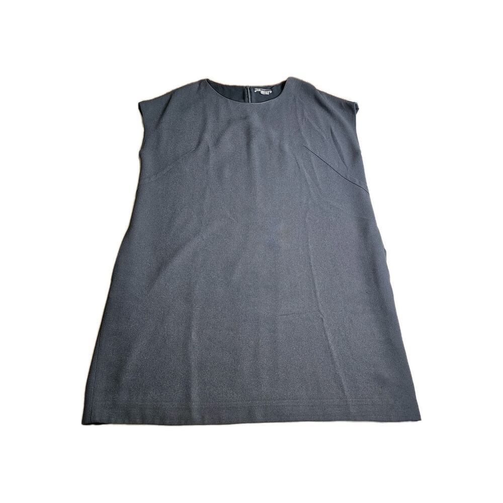Vince. Charcoal Gray Crepe Shift Mini Dress Pockets Size XLarge Preppy Prom